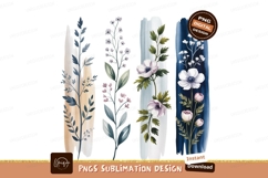 Floral branches painted on textured backgrounds flowers Product Image 1