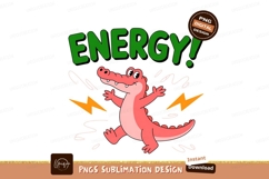 Pink alligator with energy green orange Product Image 1