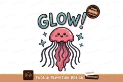 Pink jellyfish glowing stars purple teal Product Image 1