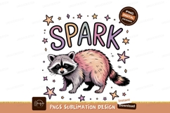 Raccoon stars text pink purple Product Image 1