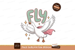 Goose flying with cape stars text Product Image 1