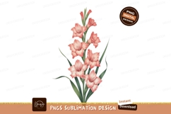 Pink gladiolus floral arrangement Sublimation P N G Product Image 1