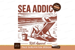 Person relaxing on beach chair by ocean relaxation Product Image 1