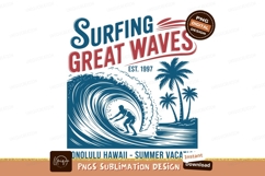 Surfing great waves tropical vacation ocean beach Product Image 1