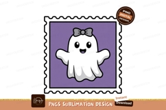 Black ghost with bow purple cute Product Image 1
