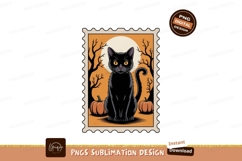 Black cat pumpkin moon trees image Product Image 1