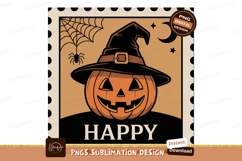 Halloween pumpkin witch hat spider moon image Product Image 1
