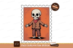 Cartoon skeleton character wearing bandana spooky Product Image 1
