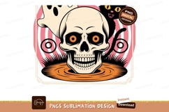 Skull ghost black cat halloween spooky Product Image 1