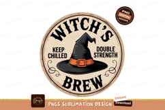 Witch hat brew label halloween orange Product Image 1