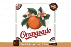 Orange fruit blossom leaves vintage Product Image 1