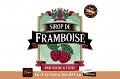 Raspberry syrup label with fruit image Product Image 1