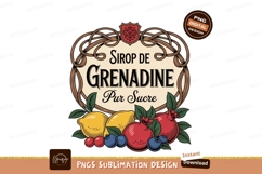 Grenadine syrup fruit label design pomegranate lemon Product Image 1