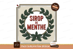 Mint syrup label wreath leaves Product Image 1