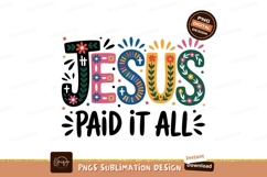 Jesus colorful floral lettering religious Product Image 1
