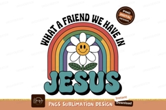 Retro rainbow flower with Jesus text smiley Product Image 1