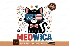 Patriotic cat with sunglasses and fireworks image Product Image 1