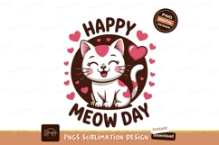 Happy cat hearts sublimation P N G pink black Product Image 1