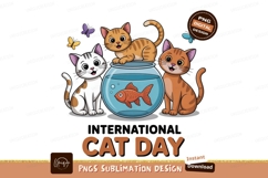 Cute cats and fish bowl kitten water Product Image 1