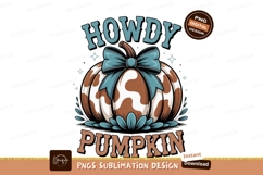 Howdy pumpkin with bow print autumn Product Image 1