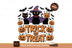 Black cats pumpkins witch hat halloween image Product Image 1