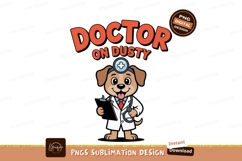 Cartoon dog doctor with stethoscope and clipboard image Product Image 1