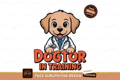 Cartoon dog doctor stethoscope white coat blue tie Product Image 1