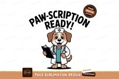 Cartoon dog doctor with stethoscope and clipboard image Product Image 1
