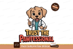 Cartoon dog doctor with stethoscope and text image Product Image 1