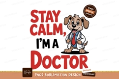Happy dog doctor wearing coat and tie stethoscope Product Image 1