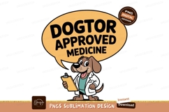 Cartoon dog doctor holding clipboard medicine approved Product Image 1