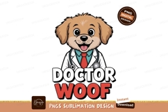 Smiling dog doctor wearing stethoscope and tie white Product Image 1