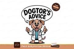 Cartoon dog doctor giving advice stethoscope Product Image 1