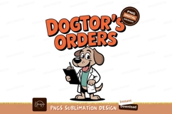 Cartoon dog doctor writing clipboard Product Image 1