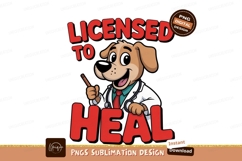Cartoon dog doctor holding pointer medical stethoscope Product Image 1