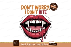 Red lips fangs dripping blood vampire Product Image 1