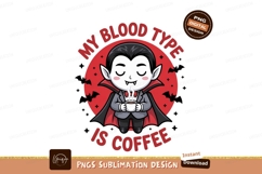 Chibi vampire drinking coffee steam batsv Product Image 1