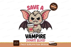Cute bat holding coffee cup heart Product Image 1