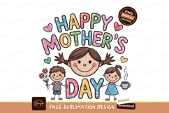 Happy mothers day colorful cartoon children image Product Image 1