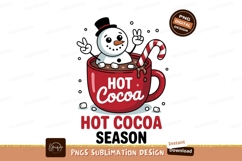 Red mug snowman candy cane hot cocoa image Product Image 1