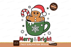 Gingerbread man in mug with candy cane image Product Image 1
