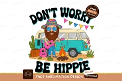 Hippie man playing guitar by camper van image Product Image 1