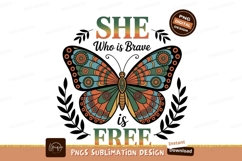 Colorful butterfly with inspirational text orange blue Product Image 1