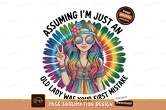 Hippie girl peace sign rainbow flower image Product Image 1
