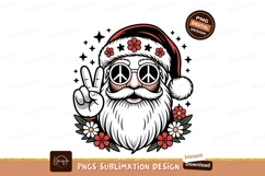 Santa Claus with red flowers and beard christmas Product Image 1