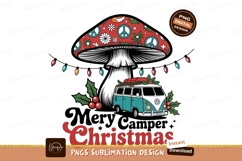 Psychedelic Mushroom Christmas Van lights holly Product Image 1
