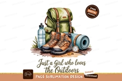 Hiking Boots Backpack Water Bottle Watch Mat image Product Image 1