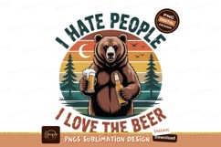 Grizzly bear holding beer mug and bottle image Product Image 1