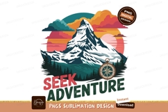 Snowy peak sunset forest compass mountain Product Image 1