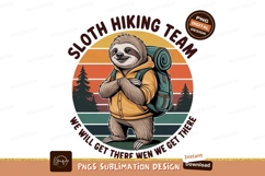 Sloth hiker with backpack and sunset trees Product Image 1